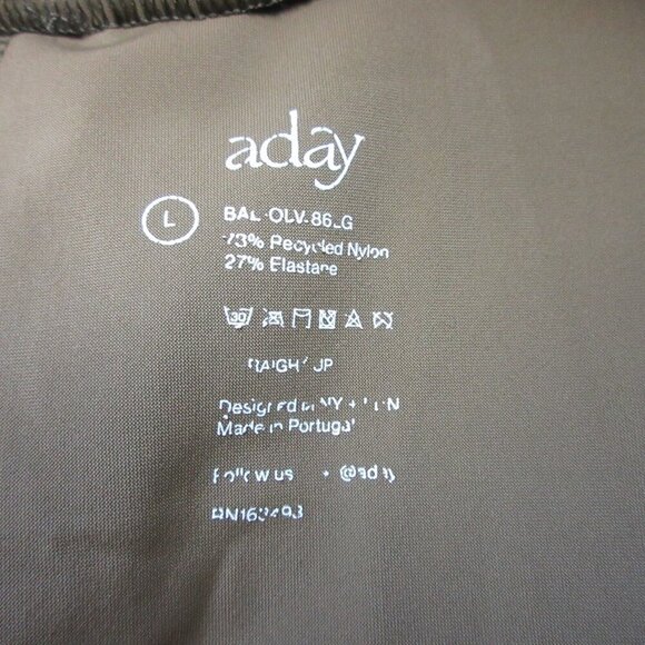 Aday Women's Cropped Pants L Brown High Waist Pull On Slim Leg Travel Casual 322 - Picture 4 of 10